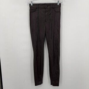 ZARA Women's Faux Leather Brown High Waisted Skinny Pants M